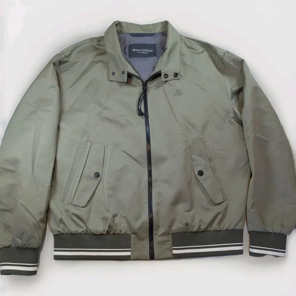 Mens Marc O' Polo Green Bomber Jacket XXL Organic Cotton Zip Euro Minimal